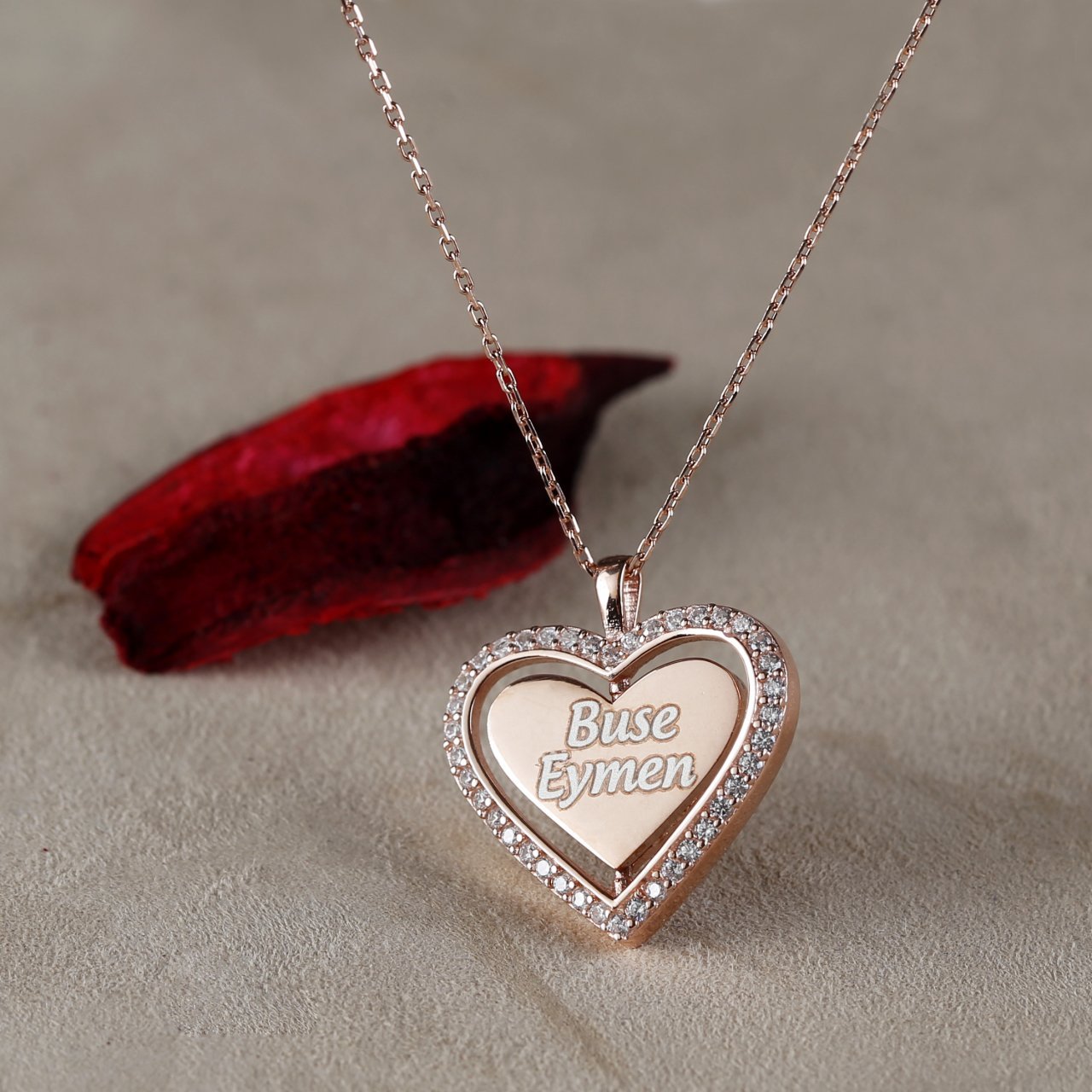 Lovers Presents | silver heart name pendant