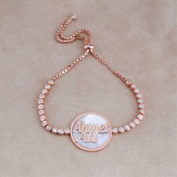 سوار فضة اسمي مرصع بالزريكون سوار فضة اسمي مرصع بالزريكون