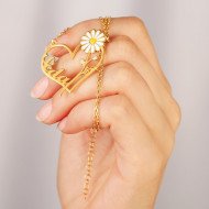 قلادة قلب ووردة  قلادة قلب ووردة